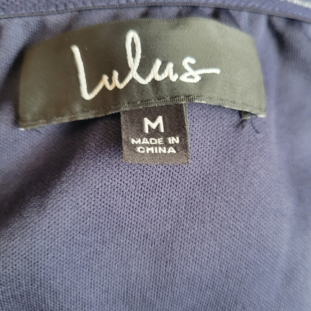 Lulu's Navy Off-Shoulder Ruffle Gown - Picture 6 of 6